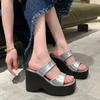 Fashion New Hot Selling Women Extra High Thick Sole Women's Shoes Women's Slippers Formal Slippers Wedge Heel Open Toe Women's Shoes