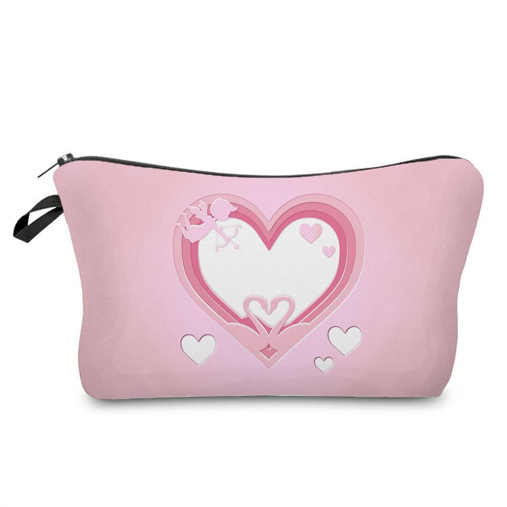Women Love Print Cosmetic Bag Toiletries Organize Travel Storage Case  6385