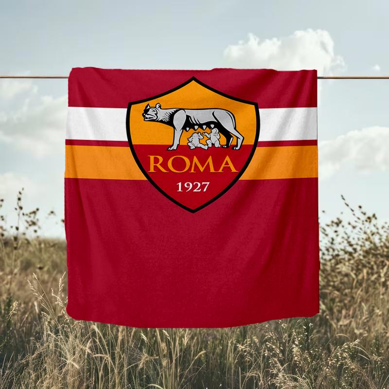1pz Coperta Morbida in Flanella Stampata AS Roma1 Calcio per Camera da Letto Adulti Soggiorno Divano Campeggio Viaggio Regali per Fan Regali di Natale