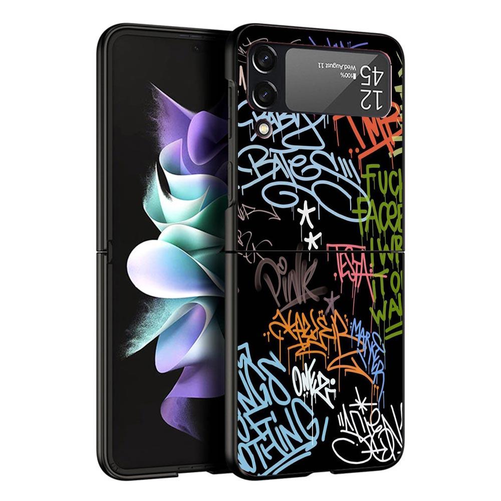 Graffiti Fashion Cool Case For Samsung Galaxy Z Flip 7 6 5 4 3 z Flip7 Flip6 Flip5 Flip4 5G Phone Cover Flip3 Folding Coque