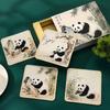 OIMG Giant Panda Silk Coaster Gift Set