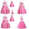 Enchanting Pink Sleeping Beauty Aurora Gown Costume For Women With Puff Sleeves