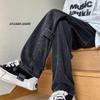 2023 Men's Hong Kong Style Letter Jeans - Trendy Hip-Hop High Street Fashion