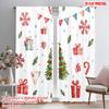 2pcs,2D Plane Printing Popular Curtain Panels Christmas Tree Gift Snowflake Garland (2) Polyester Fabric (without Rod) Outdoor