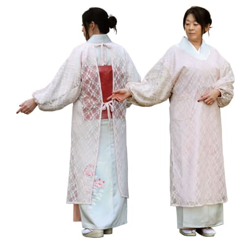 

Atelier Fuku Специальный Цветочный Кружевной Кимоно Длинный Фартук (Маленький розовый цветочный узор)