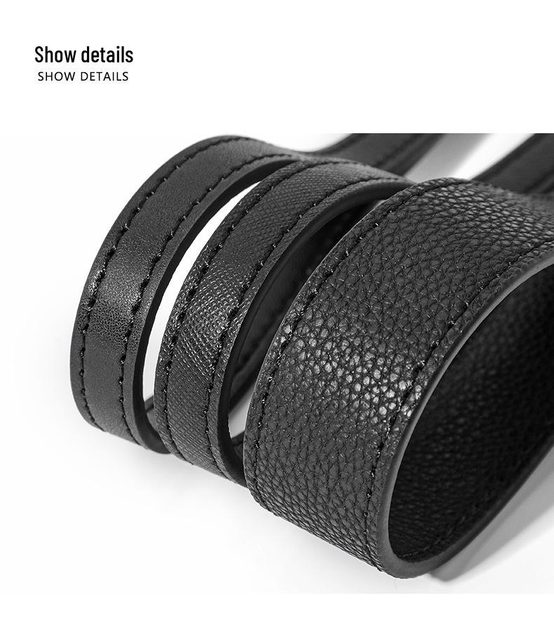 B-54 Black Leather Shoulder Strap with Spring Ring for DIY