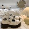 Fashion Retro Bow Platform Small Leather Shoes Women's New Autumn Round Toe Shallow Mouth Hundred Matching Skirt Mary Jane Shoes