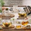 Sancha Tea Boutique, Dragon Lily Blooming Flower Tea, 5 Hand-Sewn Blooms, Ornamental Green & Jasmine, Imported from China