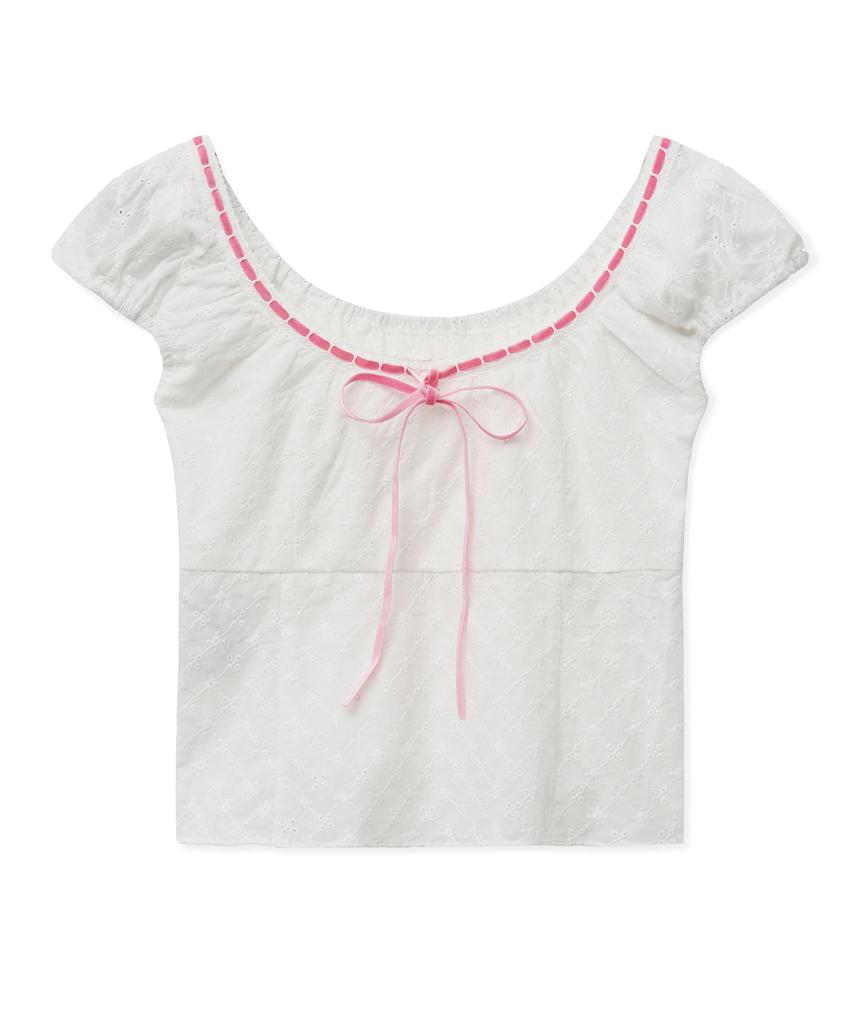 MIDNIGHT MOVE Vt Lace Top (White)