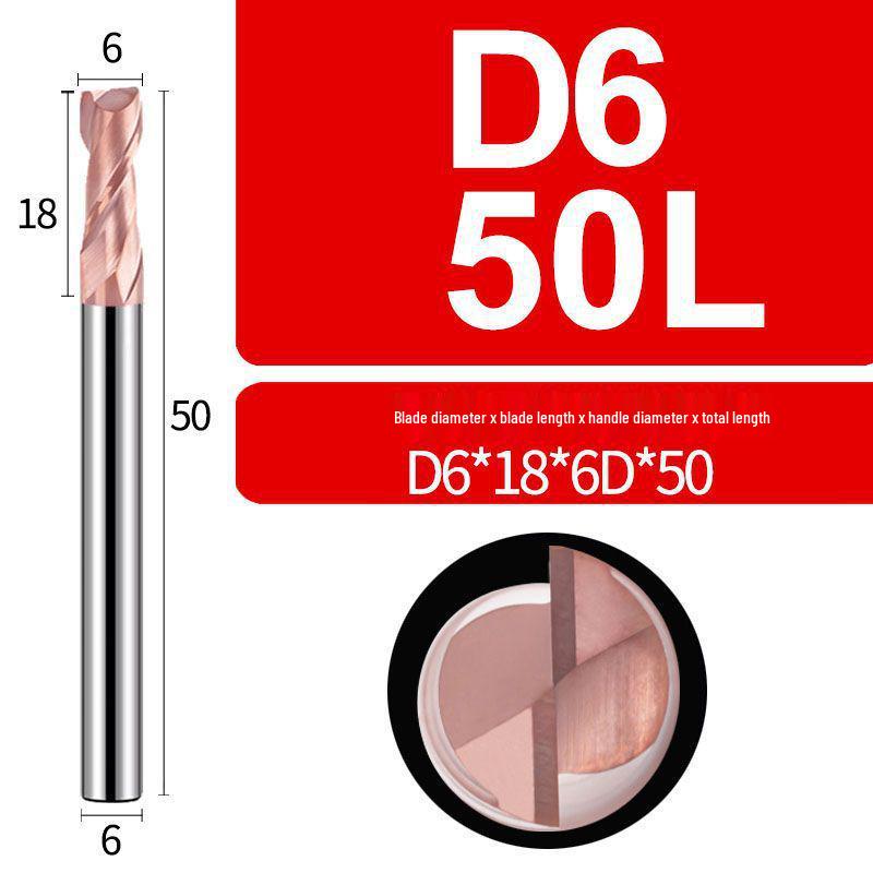 Tungsten Steel 2-Flute Carbide End Mill, 55° Keyway CNC Flat Bottom Cutter