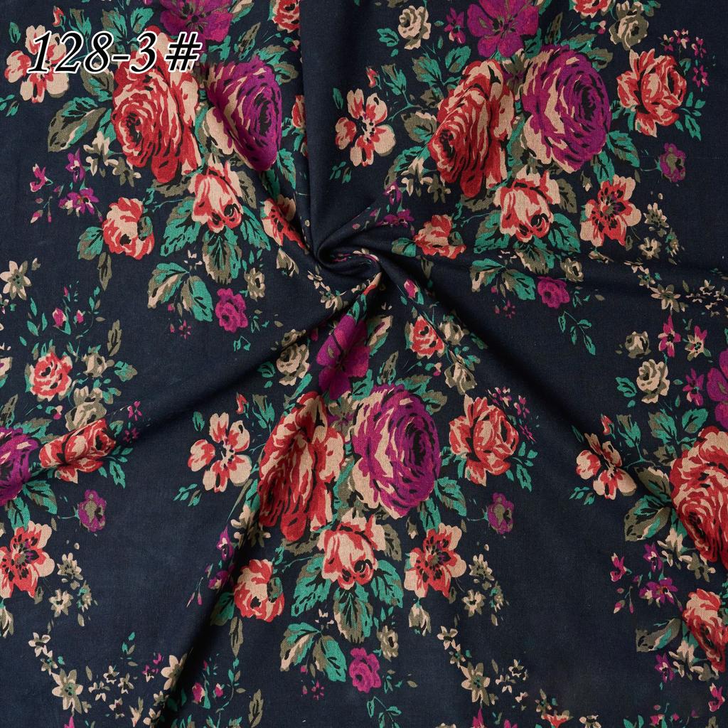 145x100cm Cotton Linen Small Floral Printed Fabric For Women's Clothing, Decorative Fabric DIY Handmade Sewing Cloth Fabric