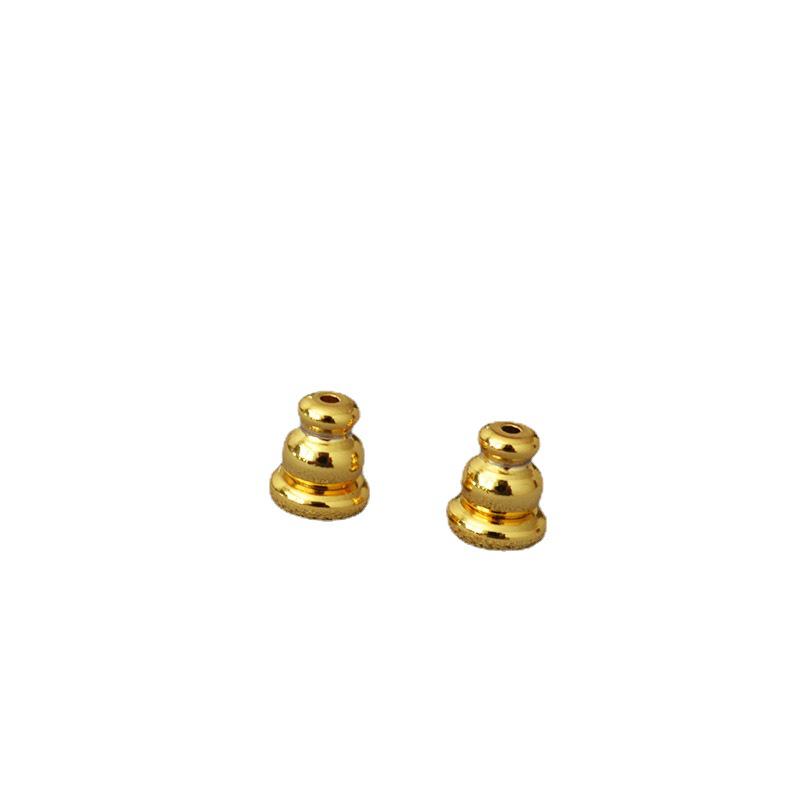 Gold-Plated Brass Non-Slip Silicone Bullet Gourd Ear Plug Jewelry Accessories for DIY