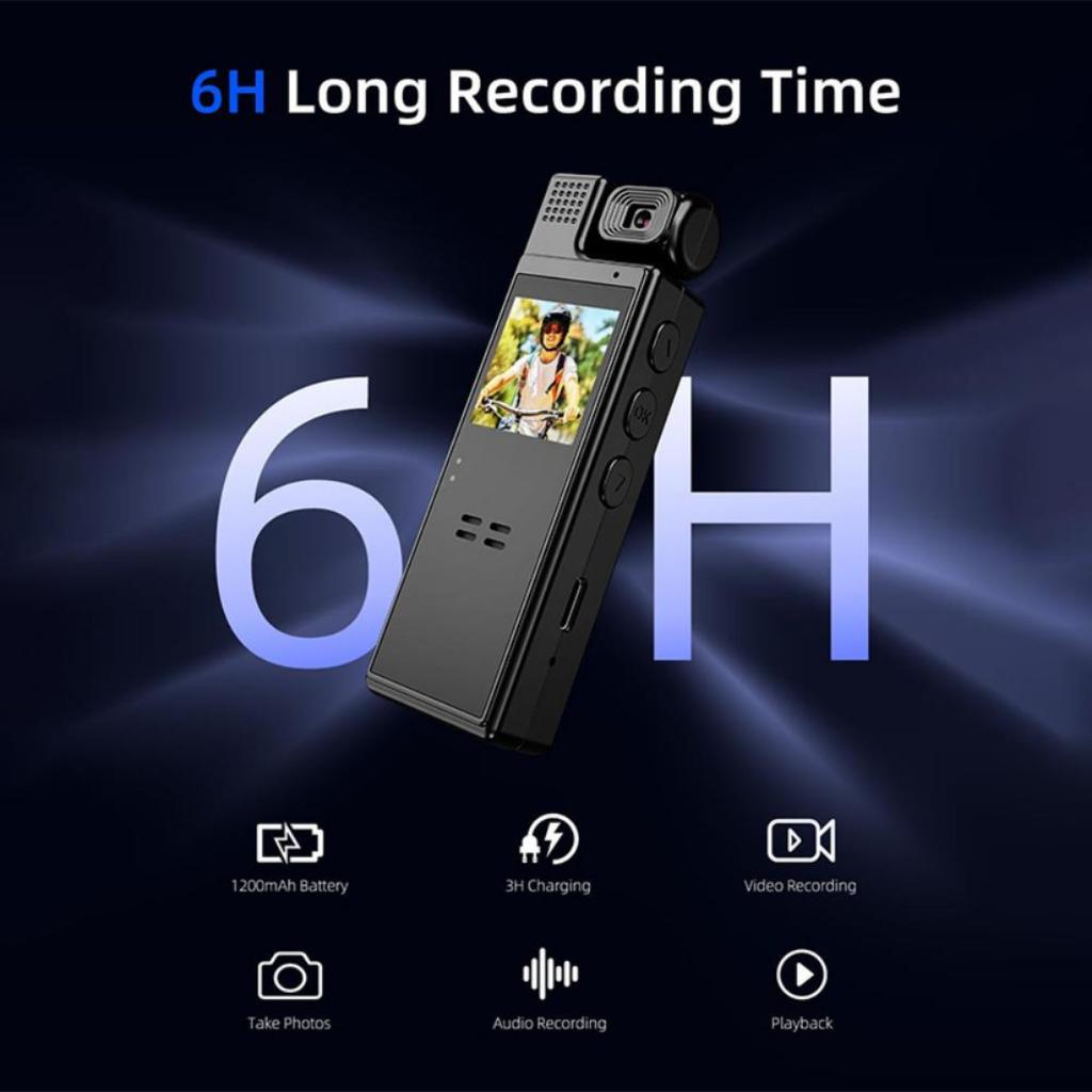 Smart Recorder - 1080P High Definition Körperkamera, drehbares Objektiv, tragbare Taschenkamera, Geschenk (SD-Karte nicht enthalten)