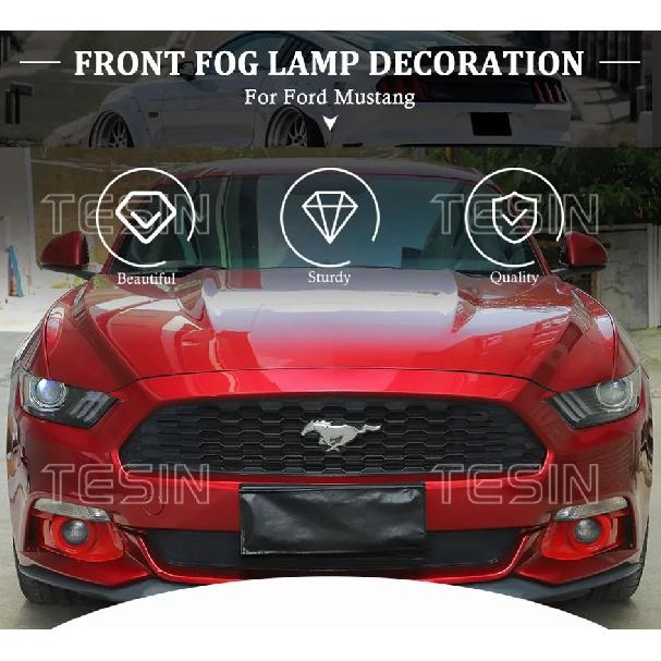 TESIN ABS Dekorativní kryt mlhového světla předního nárazníku auta Nálepka na ozdobu mlhového světla Pro Ford Mustang 2015 2016 2017 Vnější doplňky