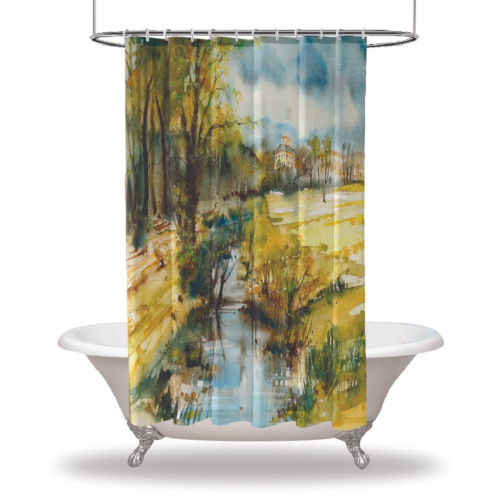 

Занавеска для душа с принтом/водонепроницаемые занавески для душа для украшения вашей ванной комнаты — Дорога в загородную местность