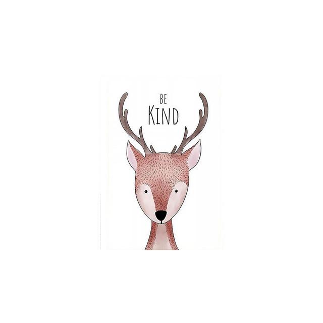 Solid Wood Frame Nordic Cute Cartoon Animal Canvas Painting Picture Be Brave Be Strong Children's Room Kindergarten Kids Wall Art Decor