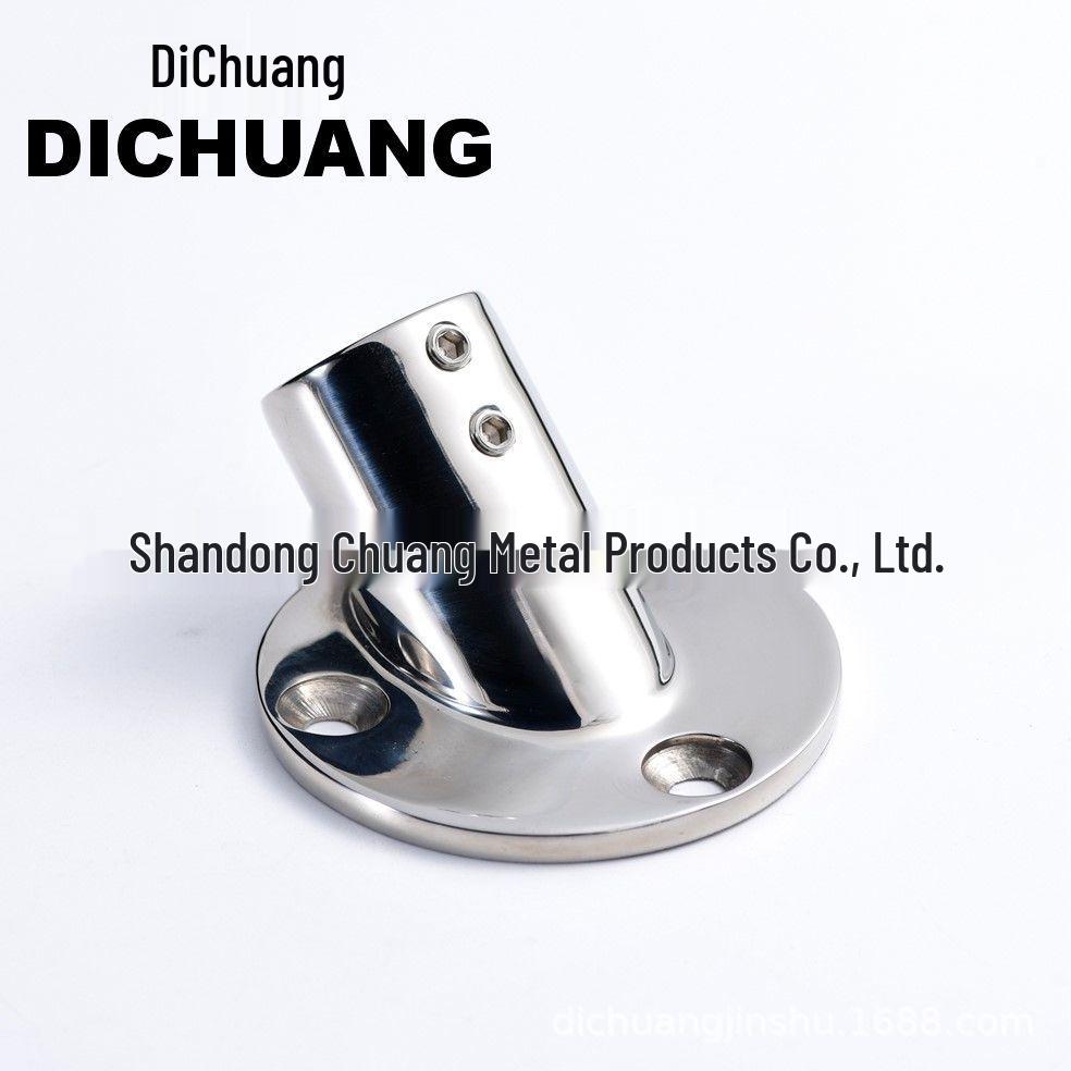 316 Stainless Steel 60° Round Tube Base for Yacht Railing Handrail