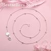 925 Sterling Silver Exquisite Ball Necklace Women Fashion Party Engagement Gift Jewelry Accessories