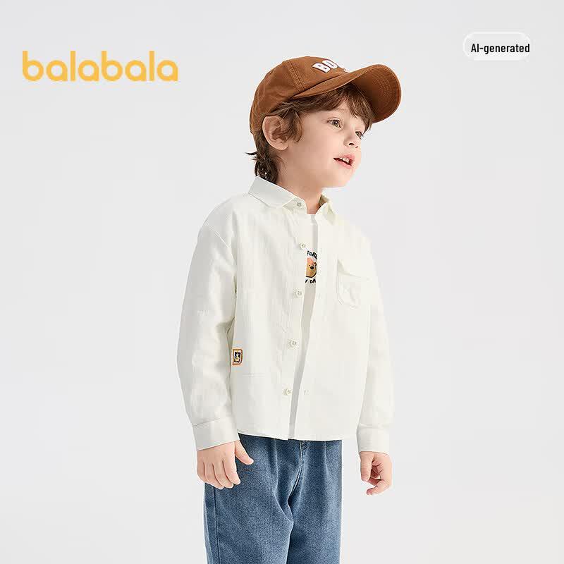 Balabala Kids Long Sleeve Cotton Shirt