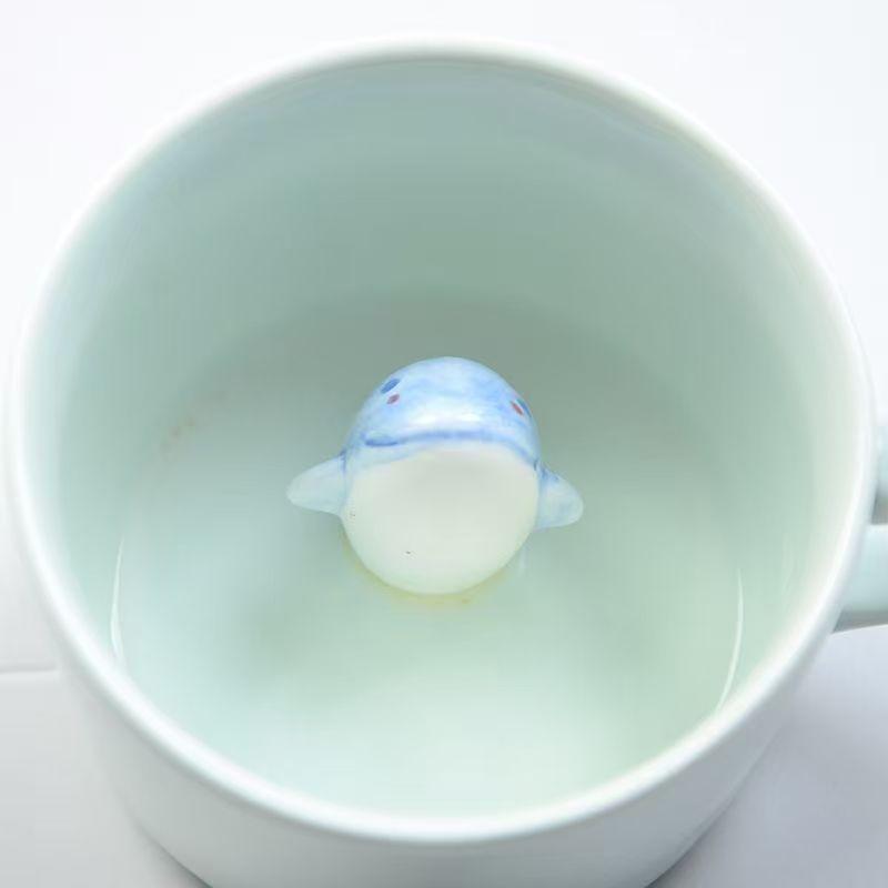 3D Cat Ceramic Mug with Animal Inside, Dog Figurine, Coffee Cup, Tea Milk Cups, Funny Cartoon Animal, Unique Birthday Gift