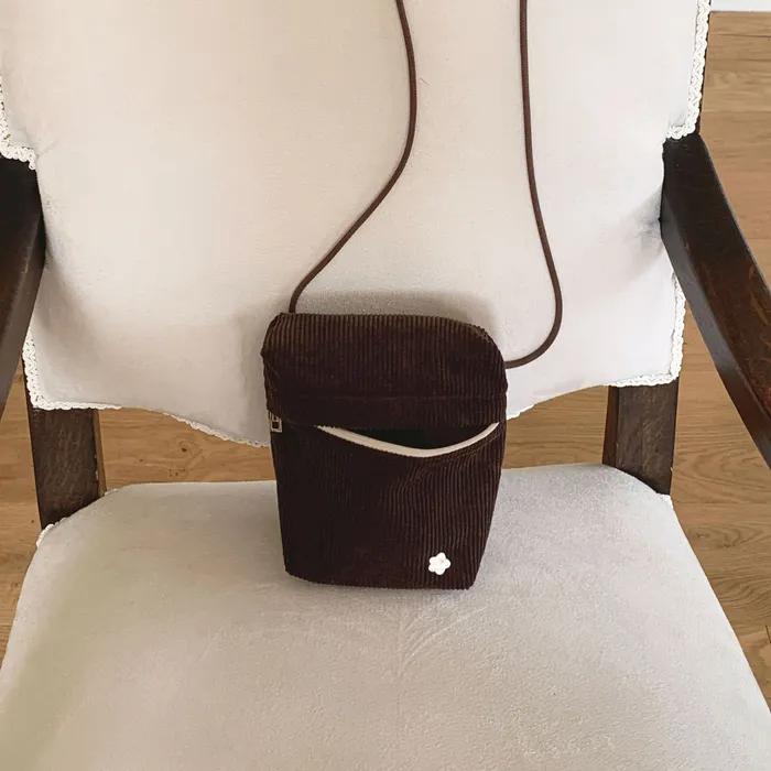 mini pocket bag - corduroy brown