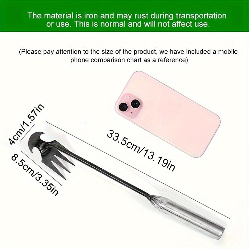 1pc Small Weed Puller With 4 Teeth, Gardening Hand Tools, Weed Remover Tool For Yard Ergonomic Weeder Tool (The Handle Can Be Lengthened By Yourself)