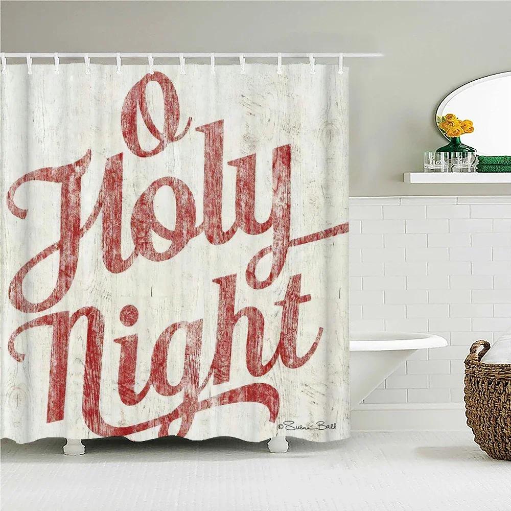 

Vintage Style Retro Wood Word Bath Curtain Waterproof Fabric Shower Curtains Personality Bathtub Screen for Bathroom Home Decor W90XH180cm
