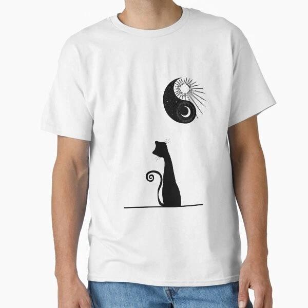 Moon Cat Classic TShirt Made In UsaAus TShirt S2xl S