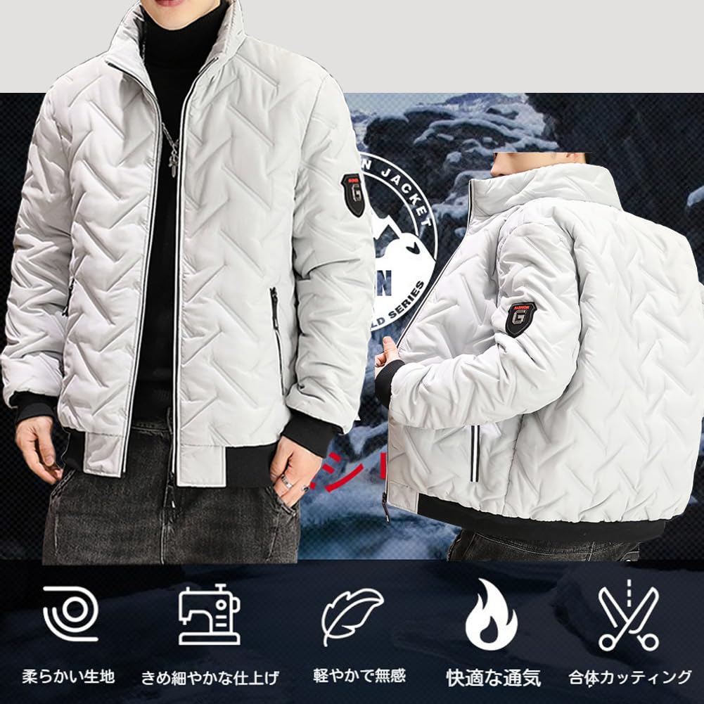 BUTMYJ Winter Padded Long Sleeve Down Plus Loose Men's Coat, Outerwear, Jacket, Sizes, Thick, Windproof, Warm, Fit, Casual, Lightweight, Autumn/Winter