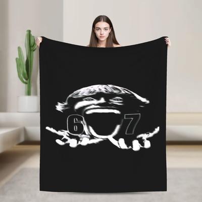 67 Six Seven Funny Meme Blanket Quality Warm Soft  Throw Blanket Winter Girls Boys Living Room Graphic Bedspread
