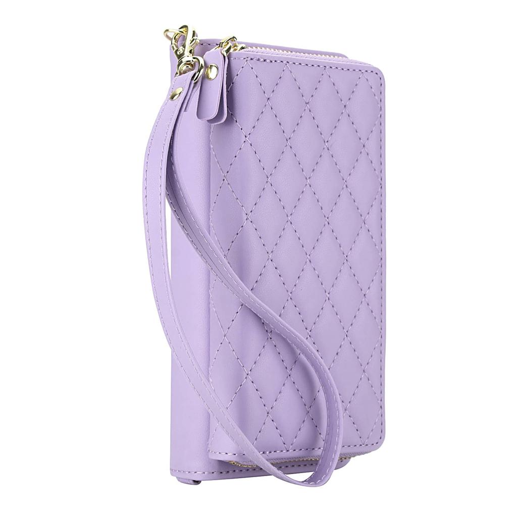 WEFOR Crossbody Wallet Case for Samsung Galaxy Z Fold 7 6 5 4 3 RFID Zipper Flip Cover Card Slots Kickstand Wrist Strap Purse