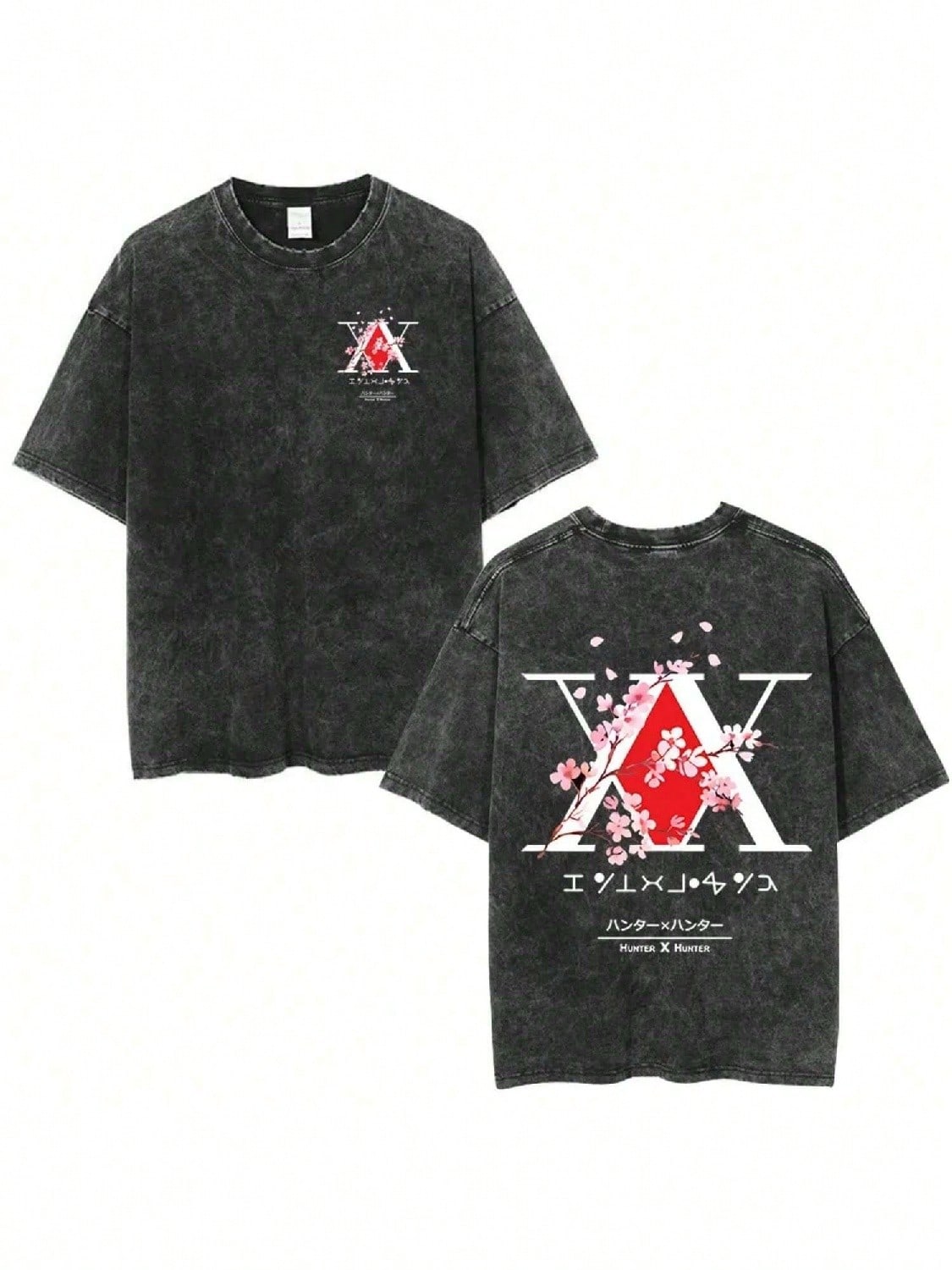 Vintage Washed Anime  T Shirt Spider Phantom Troupe Hisoka Chrollo Short Sleeve T-Shirt unisex Wounisex Summer T-Shirts S разноцветный