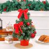 Mini Christmas Tree Tabletop Decor Festive Flower Potted Ornament Holiday Party Desktop