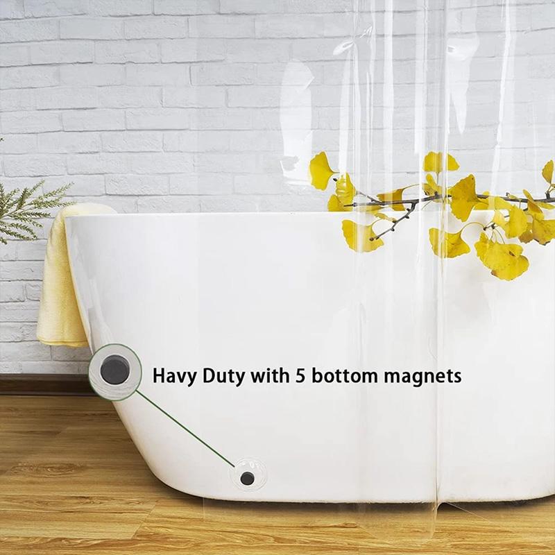 1Pc 180*180CM Thickening Shower Curtain DIY With Hooks Waterproof Bathroom Decor PEVA