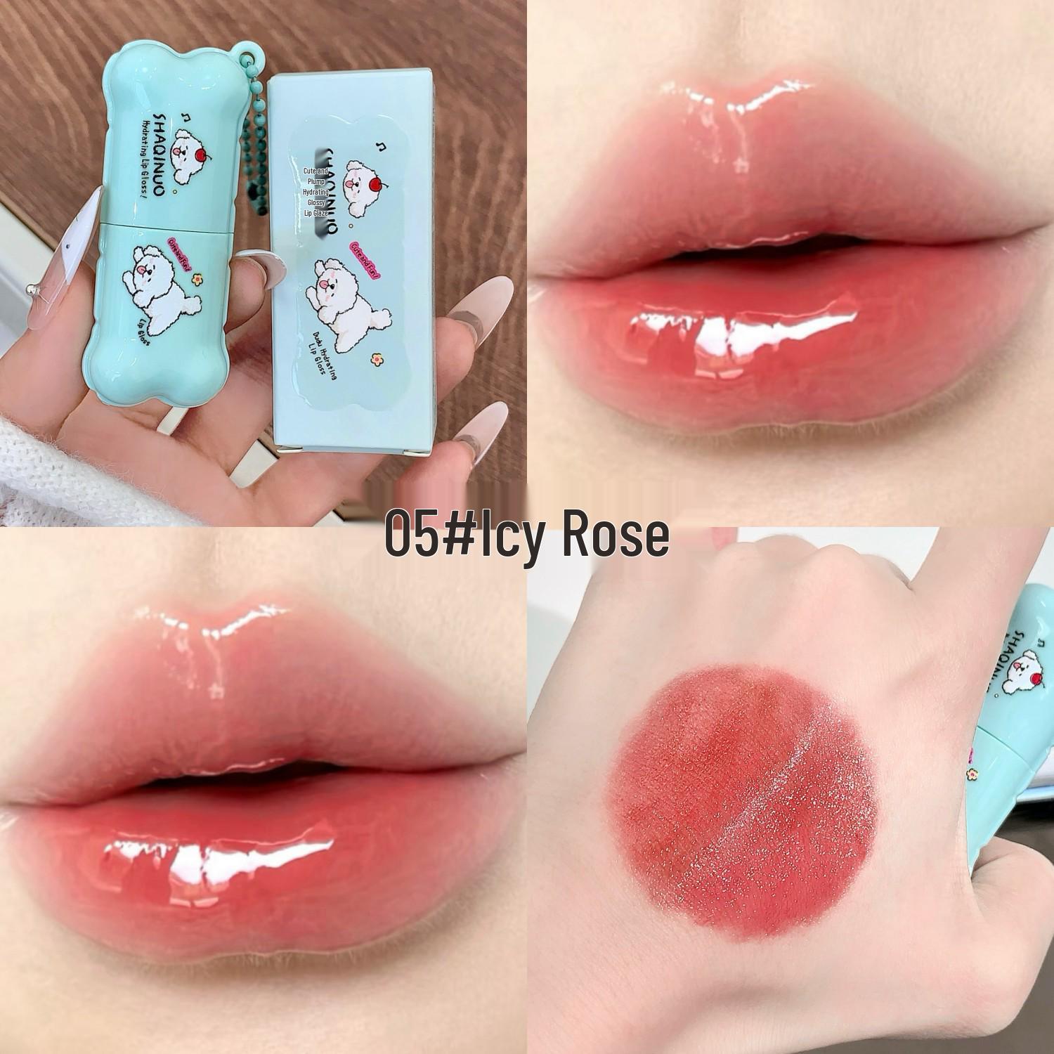 SHAQINUO Увлажняющий блеск-глазурь для губ – Увлажняющий, Прозрачный, Водный зеркальный финиш для естественного вида.