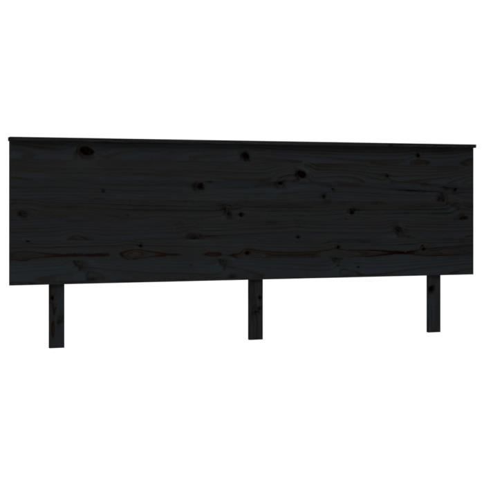 VidaXL Headboard Black 204x6x82.5 Cm Solid Pine Wood 819194