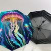 1pc Colorful Jellyfish Ocean Scene Umbrella with Plastic Handle,Suitable for All Seasons Home Travel Outdoor UmbrellaDD1393