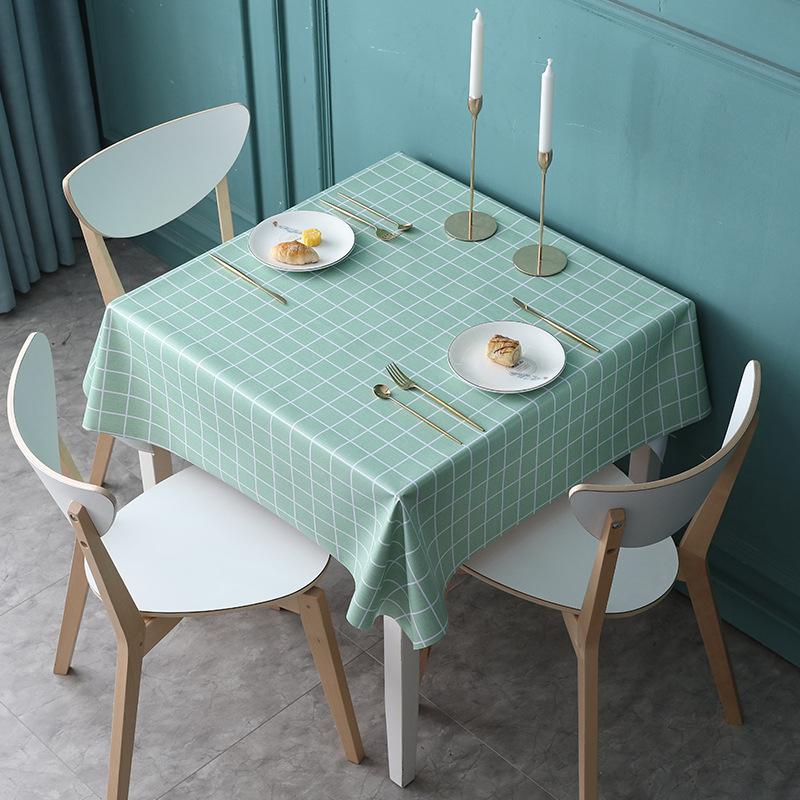 Tablecloth Fabric Waterproof And Oil-Proof Leave-In Light Luxury Square Dining Table Cloth Coffee Table Cloth Pvc Tablecloth Mat