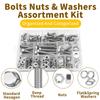 246PCS Hex Bolts Nuts Washers in Organized Storage Box Assembly Set Upgrades for Easy Access & Diverse Repair Needs