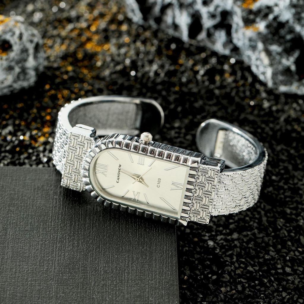 CANSNOW Fashion Bracelet Wristwatches Women Watches for Girls Wrist Quartz Watch Roman Numeral Dial Clock