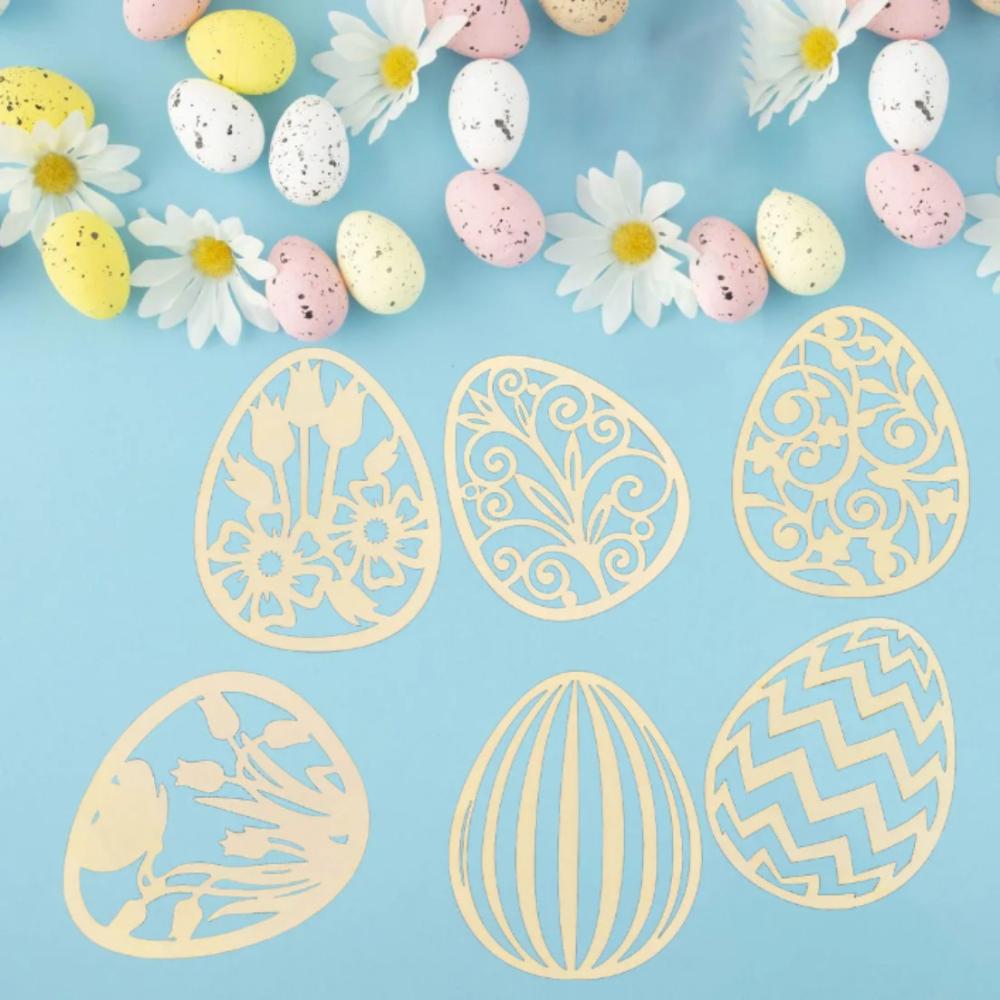 40 Pieces Wooden Easter Egg Ornaments For Diy Crafts, Painting And Home Decoration, Perfect Easter Gifts And Holiday Decorations