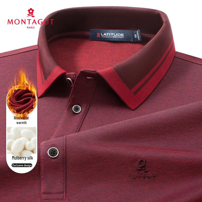 Montagut Men's Silk Blend Long Sleeve Polo Shirt