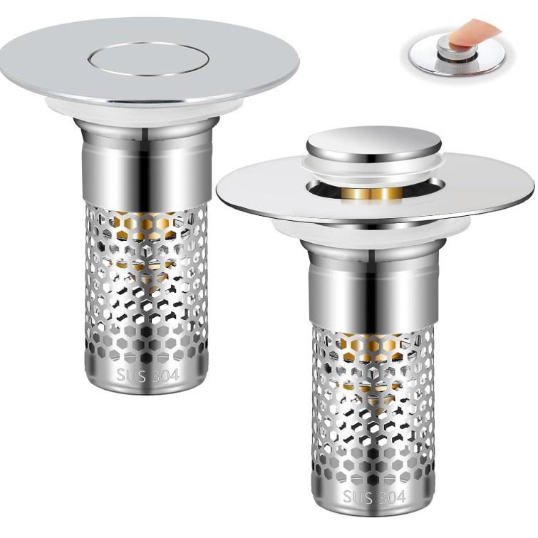 Universal Anti-Clog Bounce Filter Drain Stopper for Wash Basins
