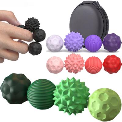 Magnetic Sensory Silicone Ball Hand Touch Ball Soft Massage Training Raised Point Waist and Back Foot Massage Ball 4/8 Pieces