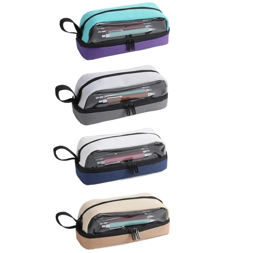 Multi Layer Pen Pouch Large Capacity Pencil Case Personality Makeup Storage Bag  Office Supplies