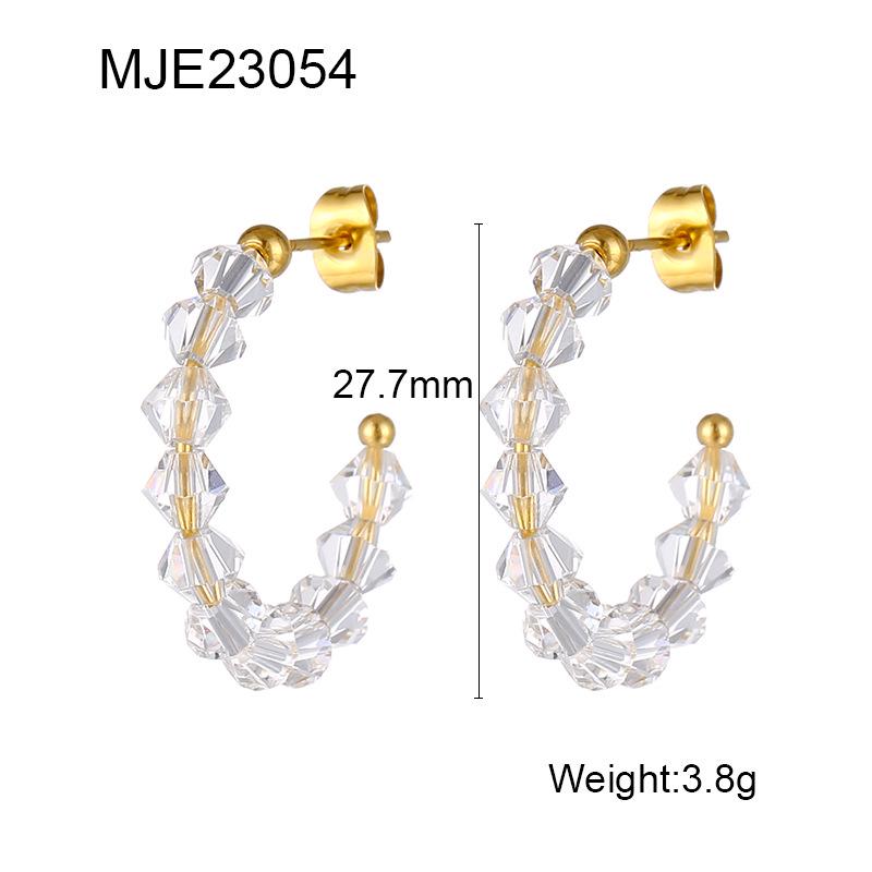 

Элегантные прозрачные серьги-бусины из нержавеющей стали для женщин 18K золотой