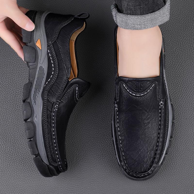 Men's Shoes Large Size Casual Outdoor Tooling Shoes Handmade Leather Shoes Simple Fashion Non-slip Wear-resistant Men's Shoes