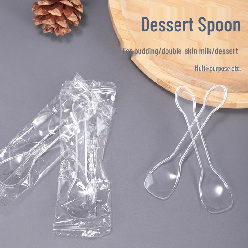 

Yangge Individually Wrapped Clear Plastic Dessert Spoons