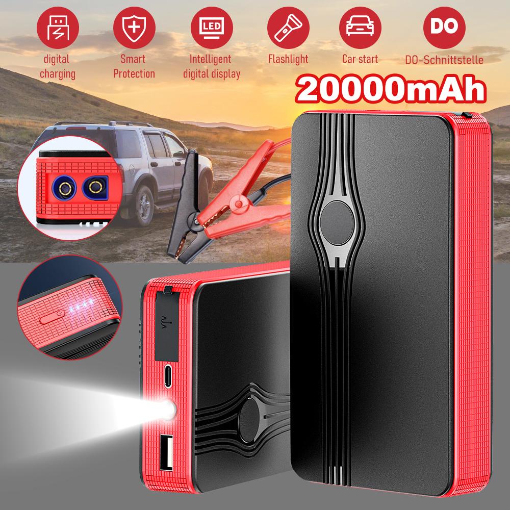12V 800A LED Car Jump Starter 28000mah Portable Emergency Charger Battery Power Bank Car Booster Starting Device Four-string