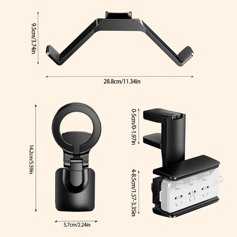 Kabel-Organizer mit Klebebefestigung unter dem Schreibtisch Sichere Befestigung für Steckdosenleisten Platzsparend Robustes PVC-Silikon-Design